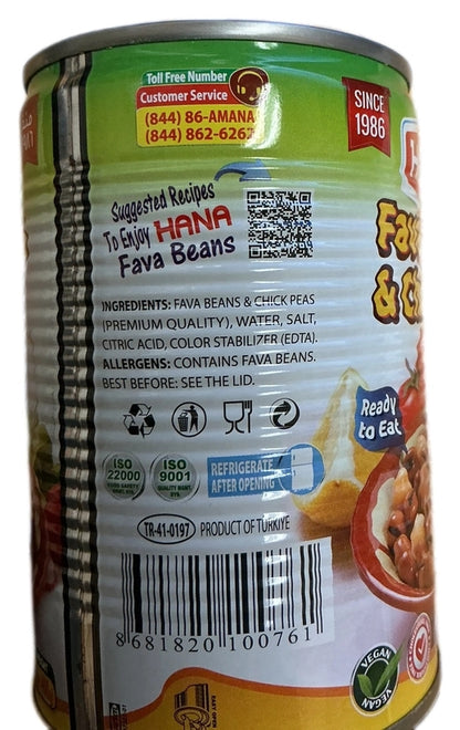 Hana Foul Fava Beans W/Chickpeas 400G