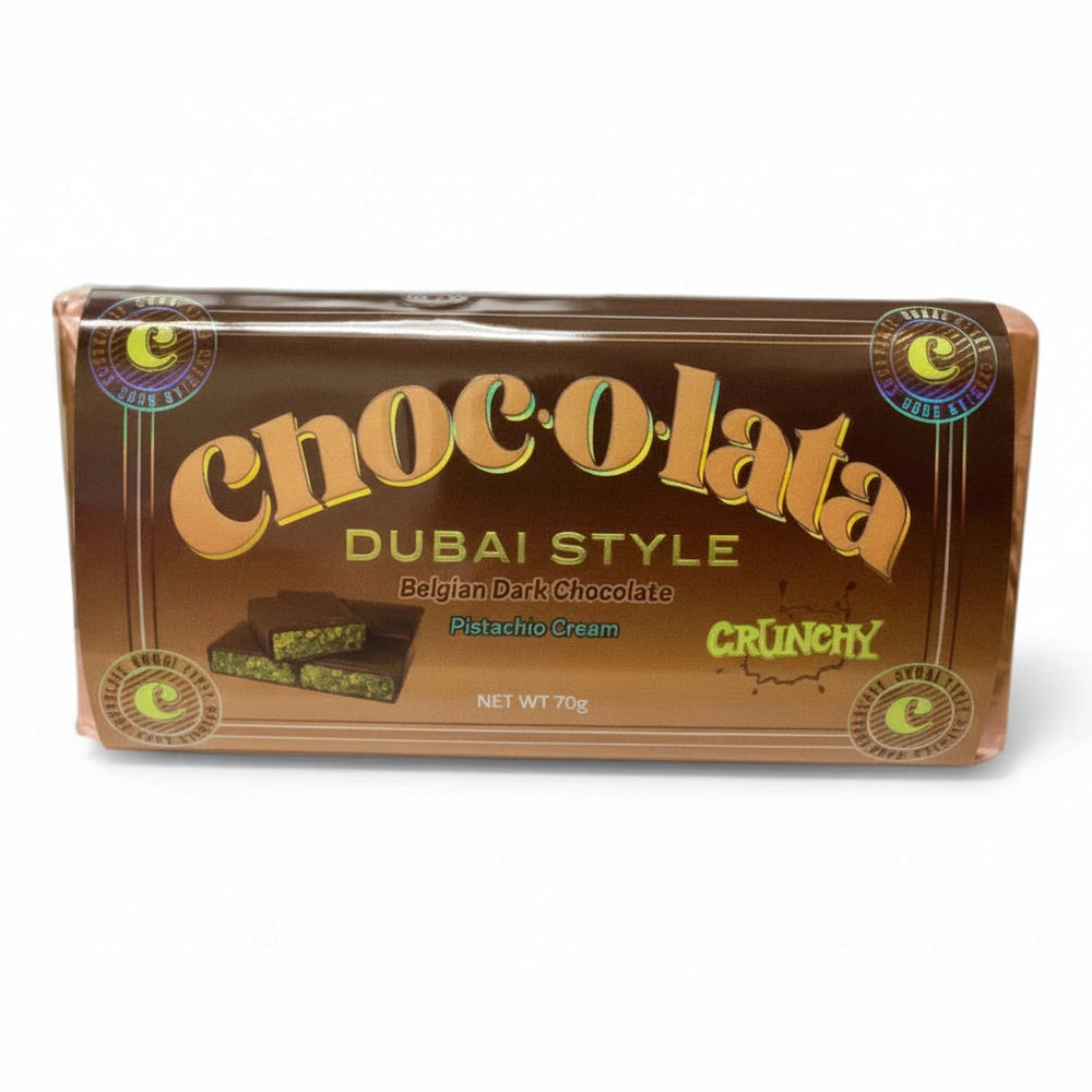 Dubai Style Chocolate Bar Crunchy Dark Chocolate 7oz