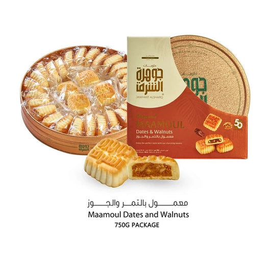 Jawhart Alsharq Mix Maamoul Walnuts Maamoul, Dates Maamoul 750g