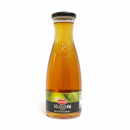 Juver Apple 850ml glass bottle with amber juice, black and green label featuring red oval logo