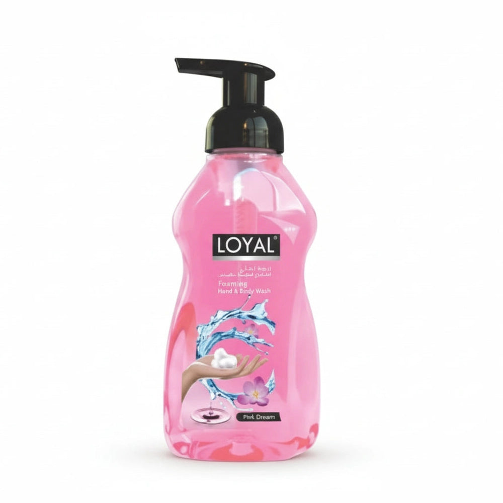 Loyal Pink Dream Foaming Hand and Body Wash glossy opaque pink pump bottle