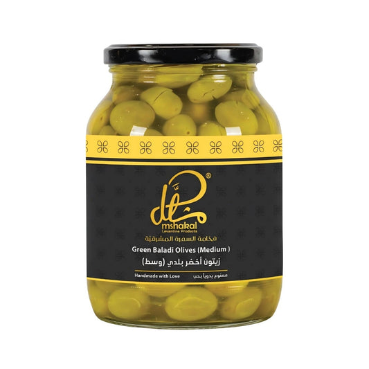 Mshakal Medium Green Olives Baladi 850g premium