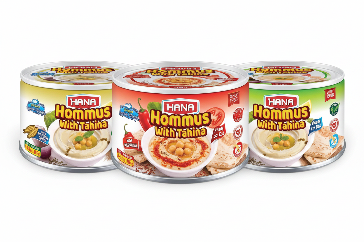 Hana Hommus Bundle - Natural Cumin, Hot Pepper, Original Tahina