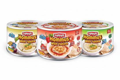 Hana Hommus Bundle - Natural Cumin, Hot Pepper, Original Tahina